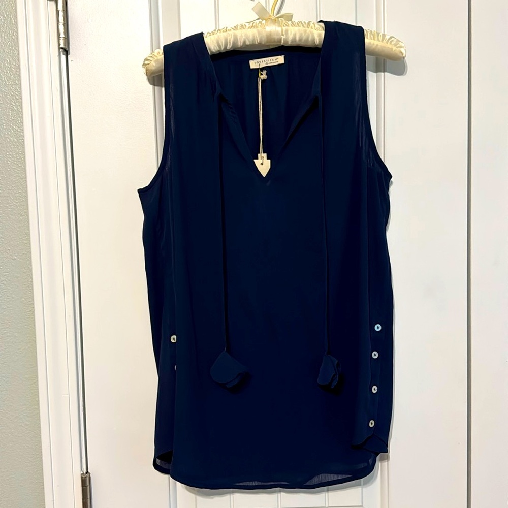 Crinklegauze, One-of-a-kind gauzy tank with buttons